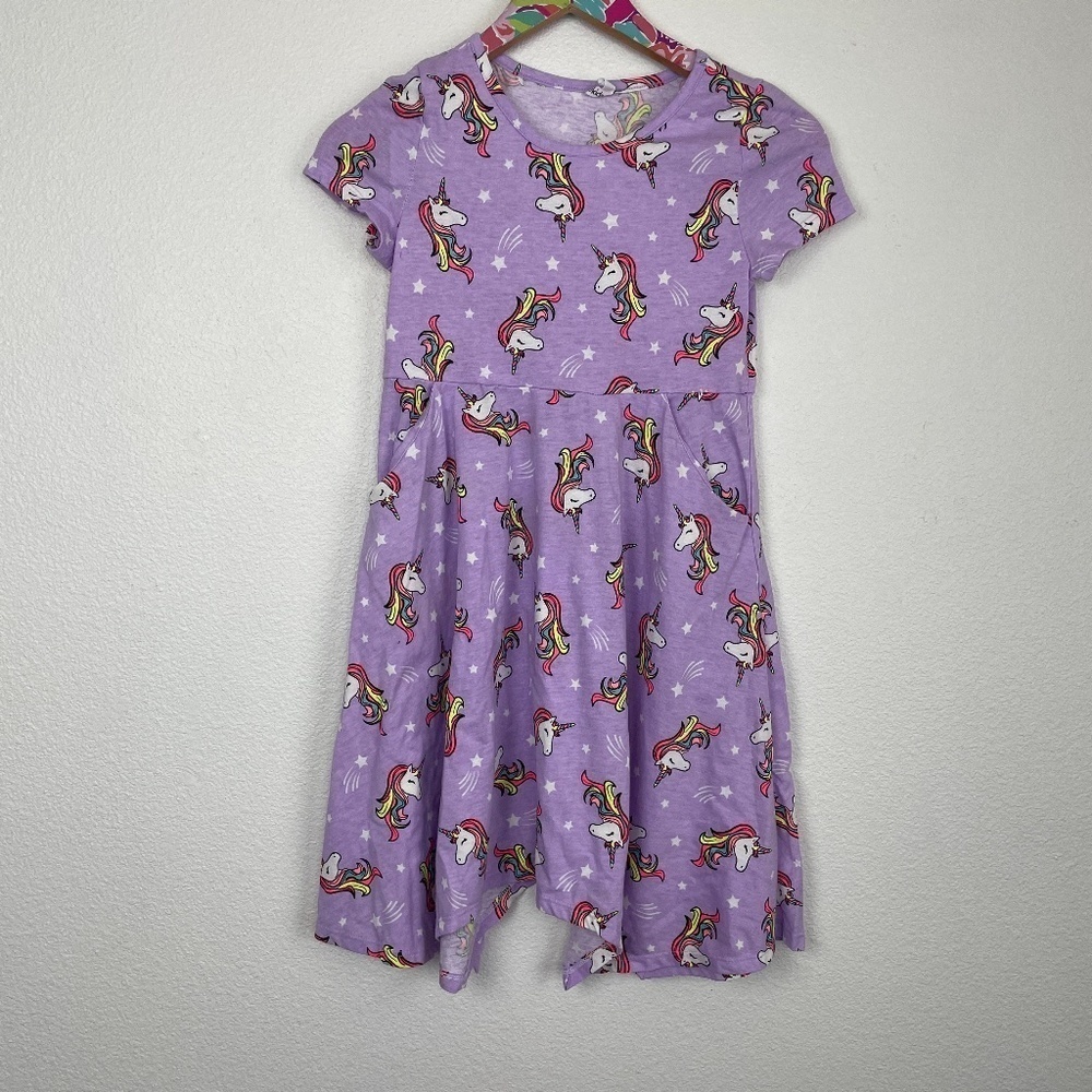 FabKids purple unicorn dress size L (10/12) // 2103